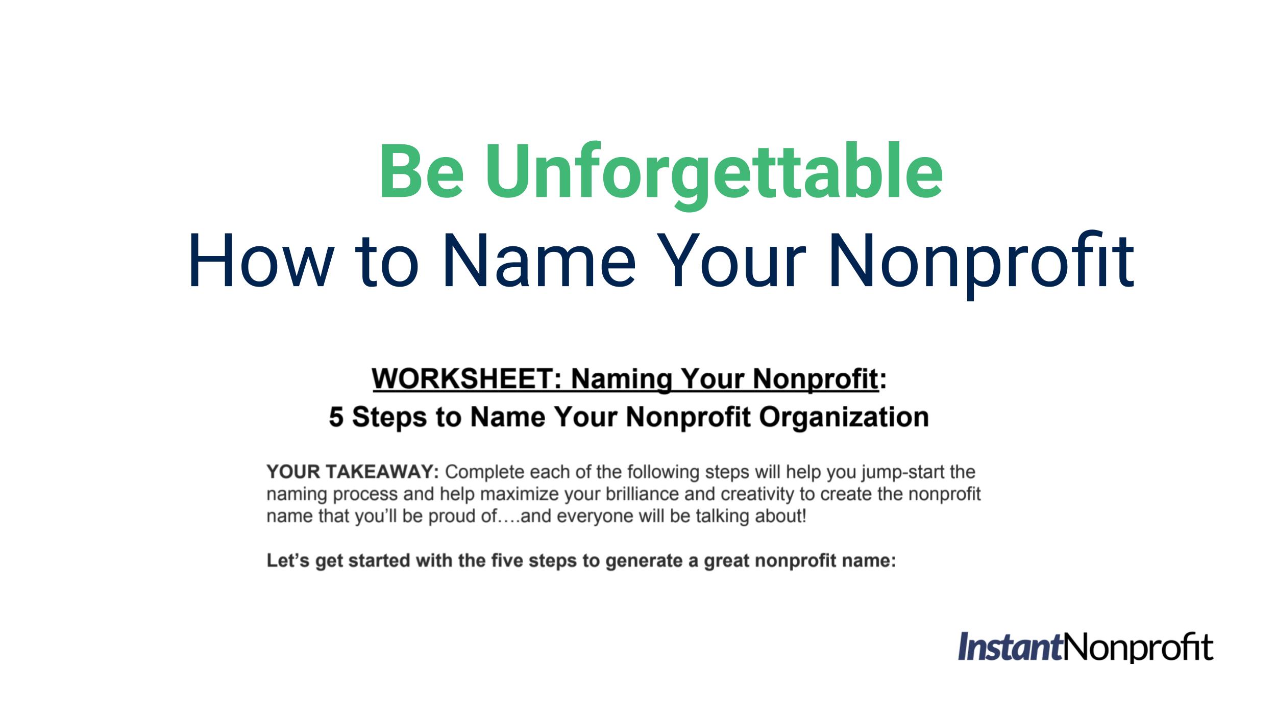 How to Name Your Nonprofit