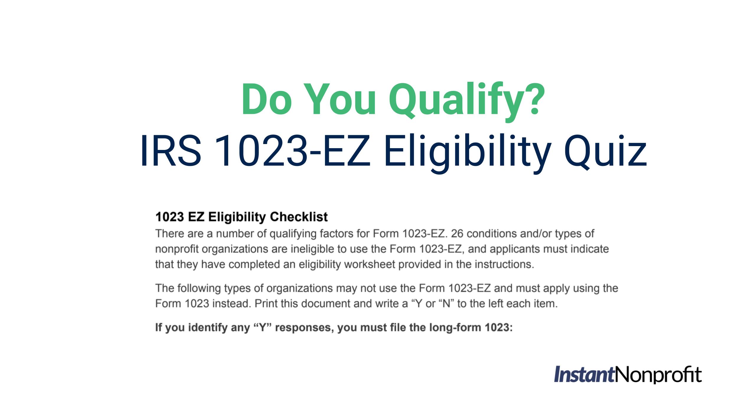 IRS 1023-EZ Eligibility Quiz