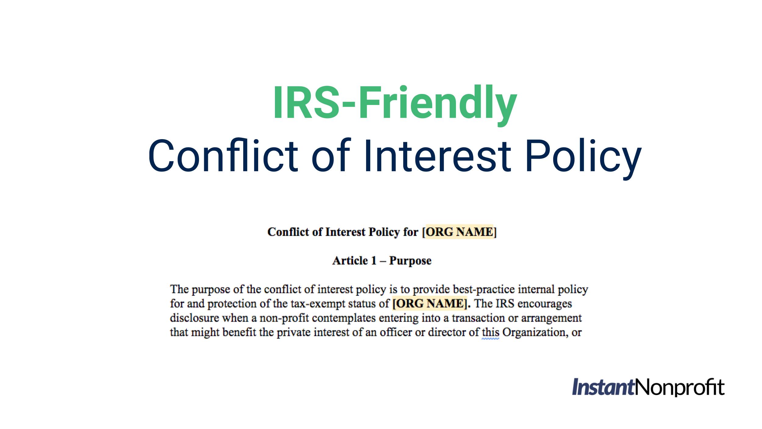 501c3 Conflict of Interest Policy