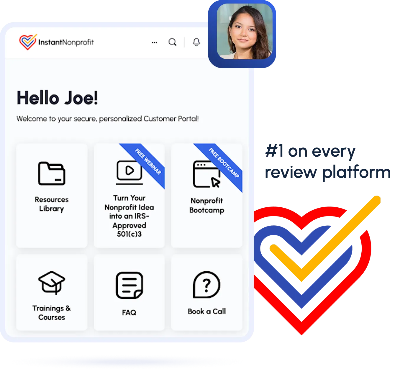 InstantNonprofit — #1 on every review platform.